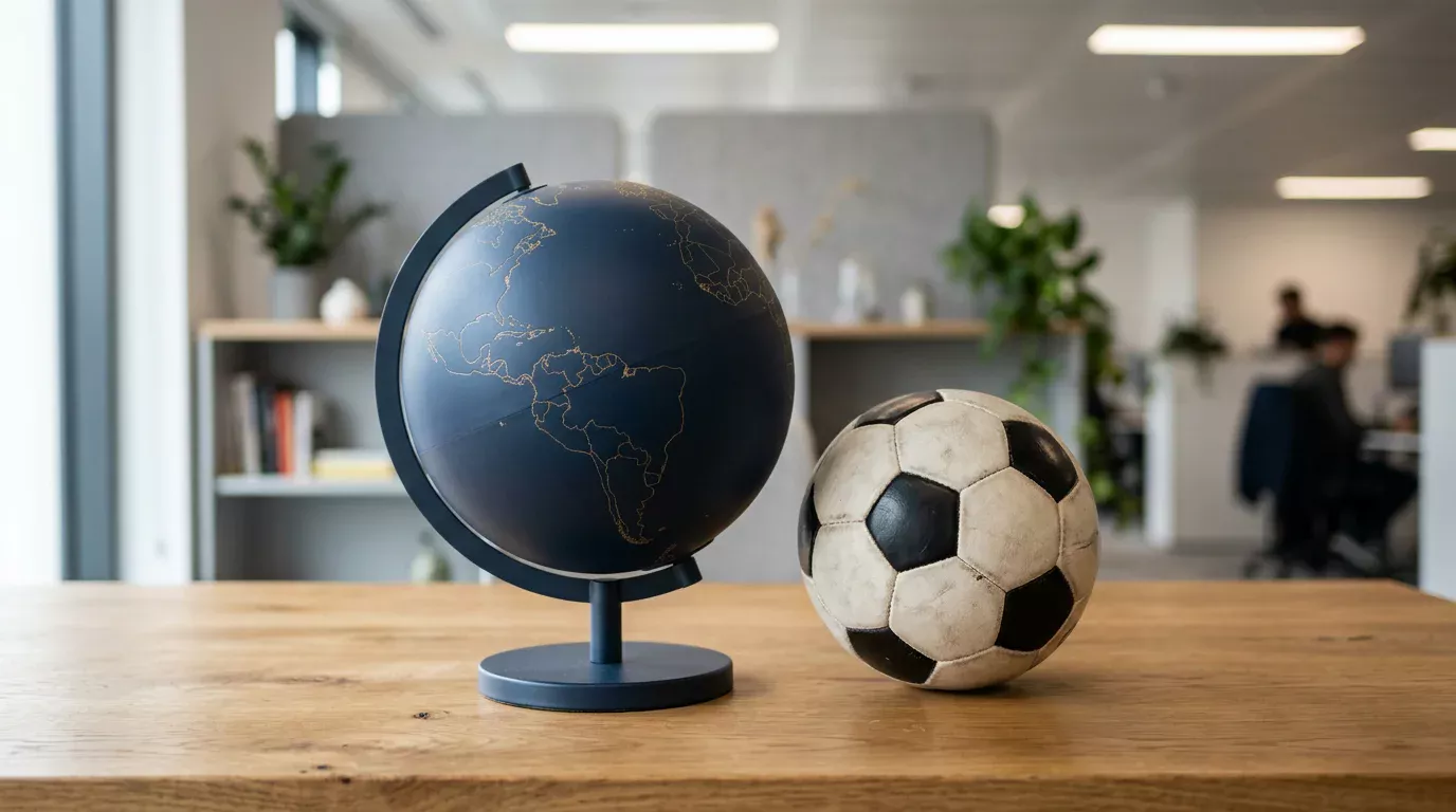 Mapamundi con flujos de datos mostrando el tamaño del mercado global de apuestas deportivas